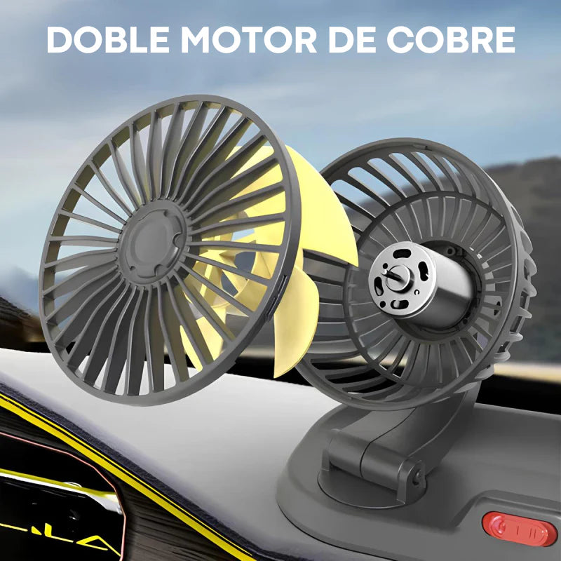 Doble Ventilador Articulado Portátil Para Coche - BreezeDrive™