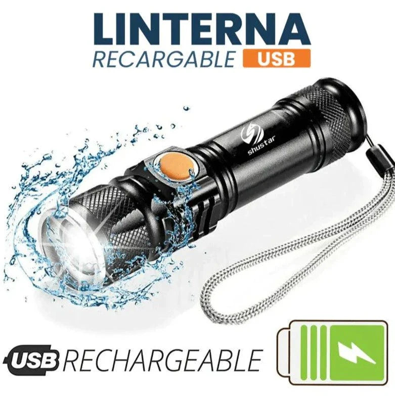 COMPRE 1 Y LLÉVATE 2 - Linterna Táctica TitanioPro USB - Vinolli