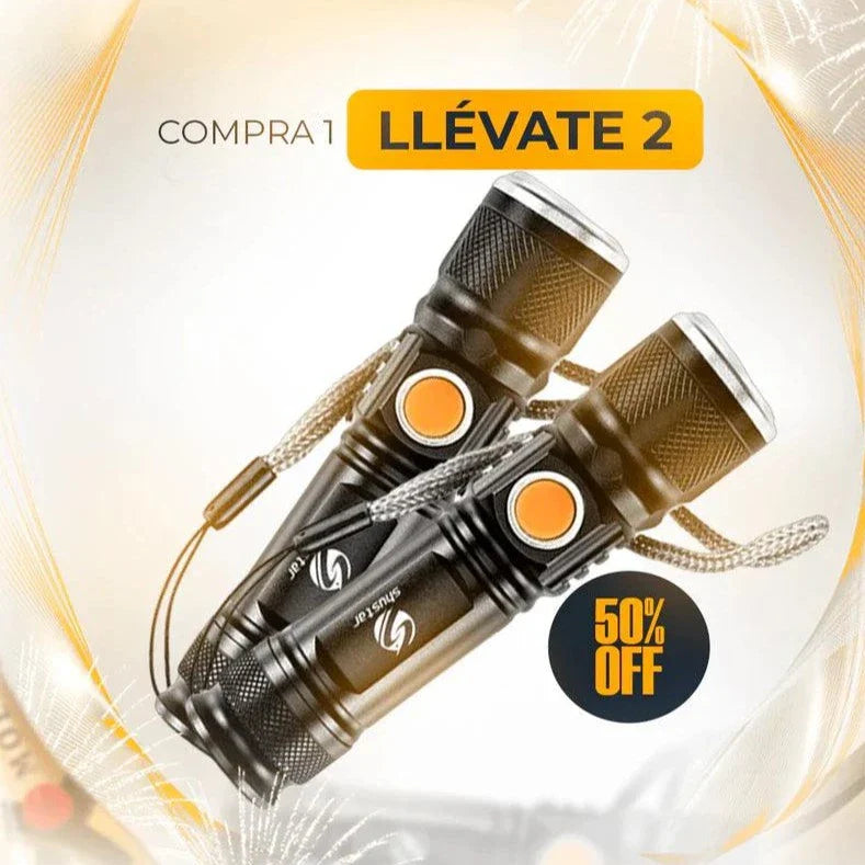 COMPRE 1 Y LLÉVATE 2 - Linterna Táctica TitanioPro USB - Vinolli