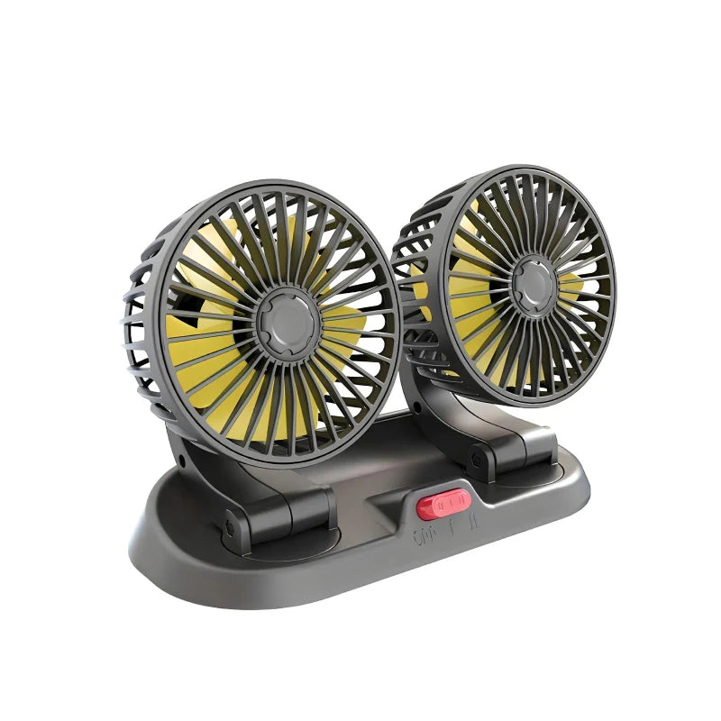 Doble Ventilador Articulado Portátil Para Coche - BreezeDrive™