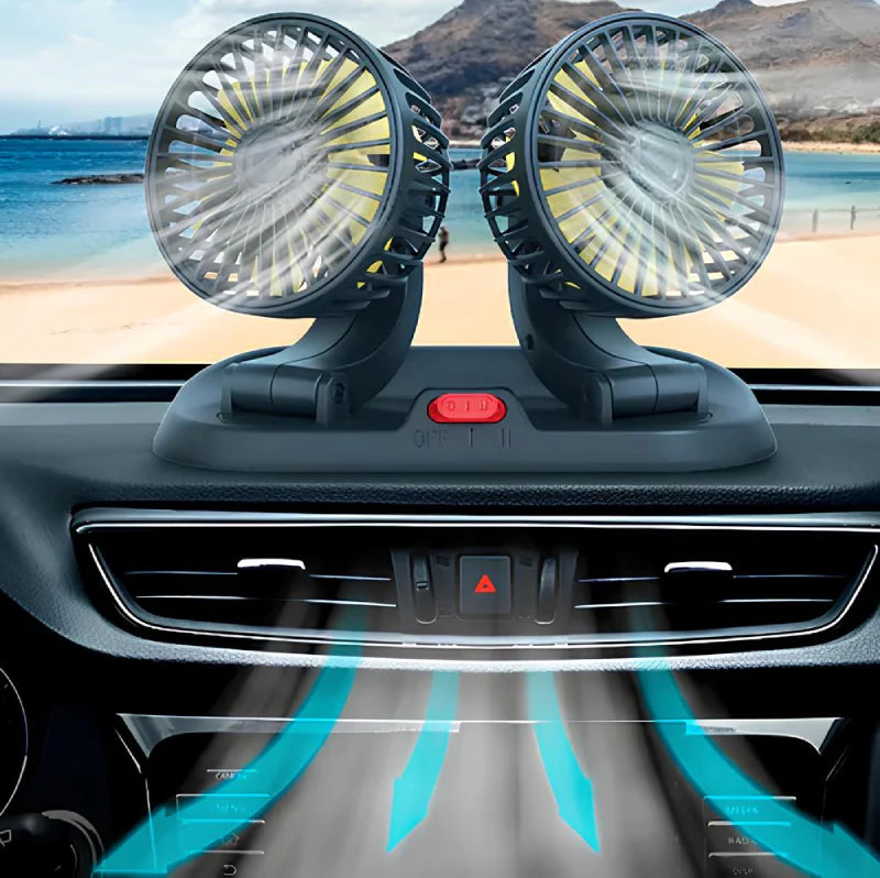 Doble Ventilador Articulado Portátil Para Coche - BreezeDrive™