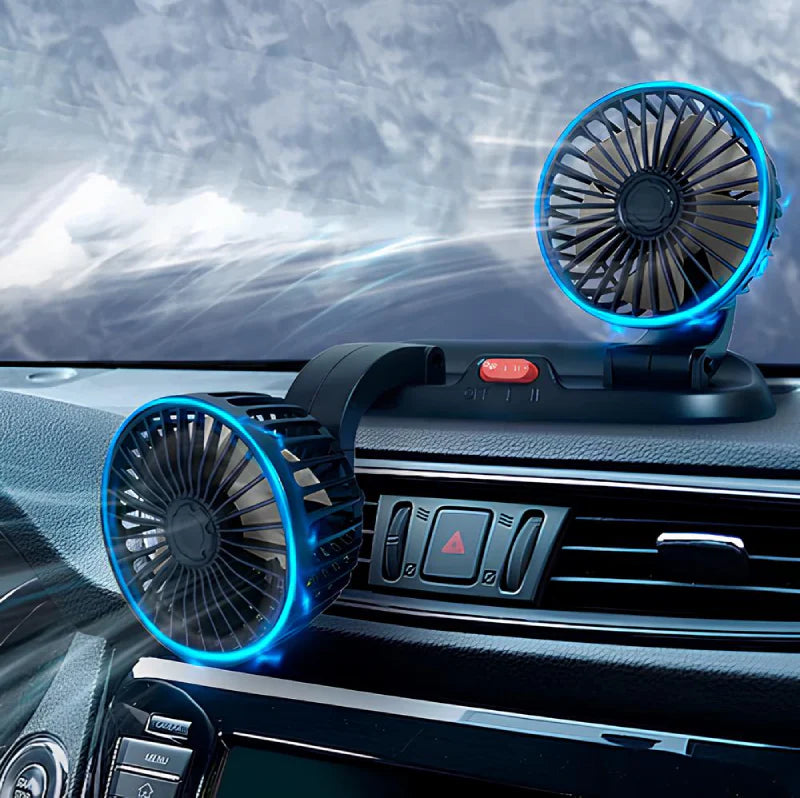 Doble Ventilador Articulado Portátil Para Coche - BreezeDrive™